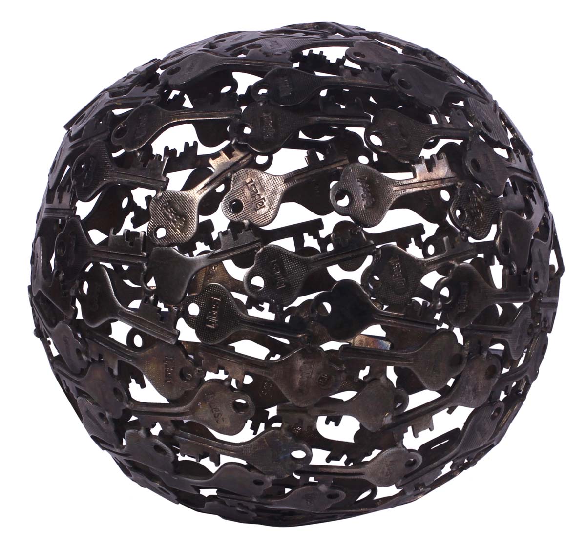 6” Casted Iron-Keys Ball - Copper Color - Decorative Art / Rustic-Look Decor / Gifts from India - Buy in Bulk Wholesale